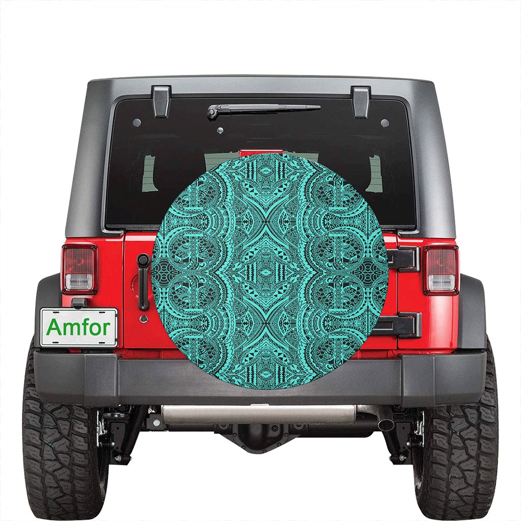 Polynesian Symmetry Turquoise Hawaii Spare Tire Cover - Polynesian Pride