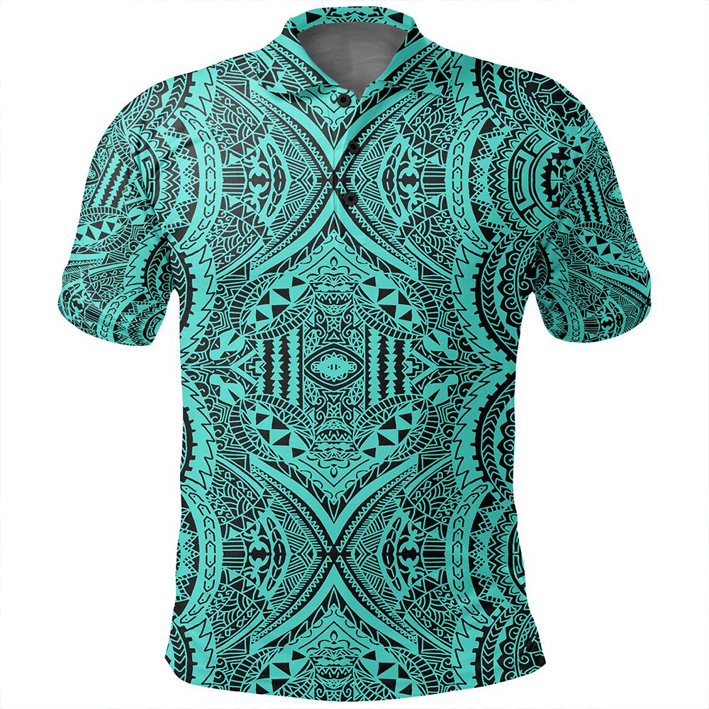 Unisex Polynesian Symmetry Turquoise Polo Shirt - Polynesian Pride