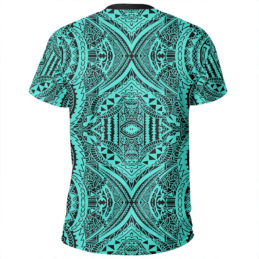 Polynesian Symmetry Turquoise T Shirt - Polynesian Pride