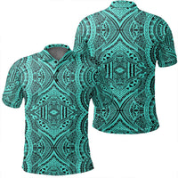 Unisex Polynesian Symmetry Turquoise Polo Shirt Unisex Art - Polynesian Pride