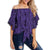 Polynesian Symmetry Violet Hawaii Women's Off Shoulder Wrap Waist Top Violet Female - Polynesian Pride