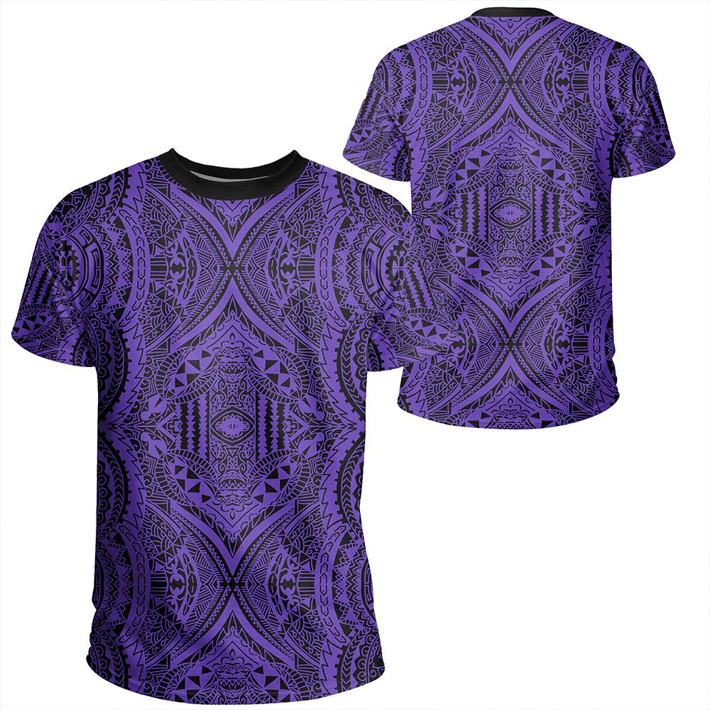 Polynesian Symmetry Violet T Shirt Unisex Polyester - Polynesian Pride