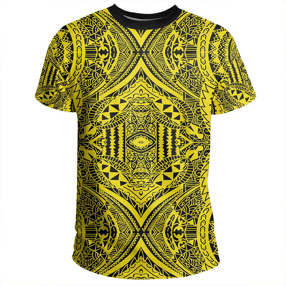 Polynesian Symmetry Yellow T Shirt - Polynesian Pride