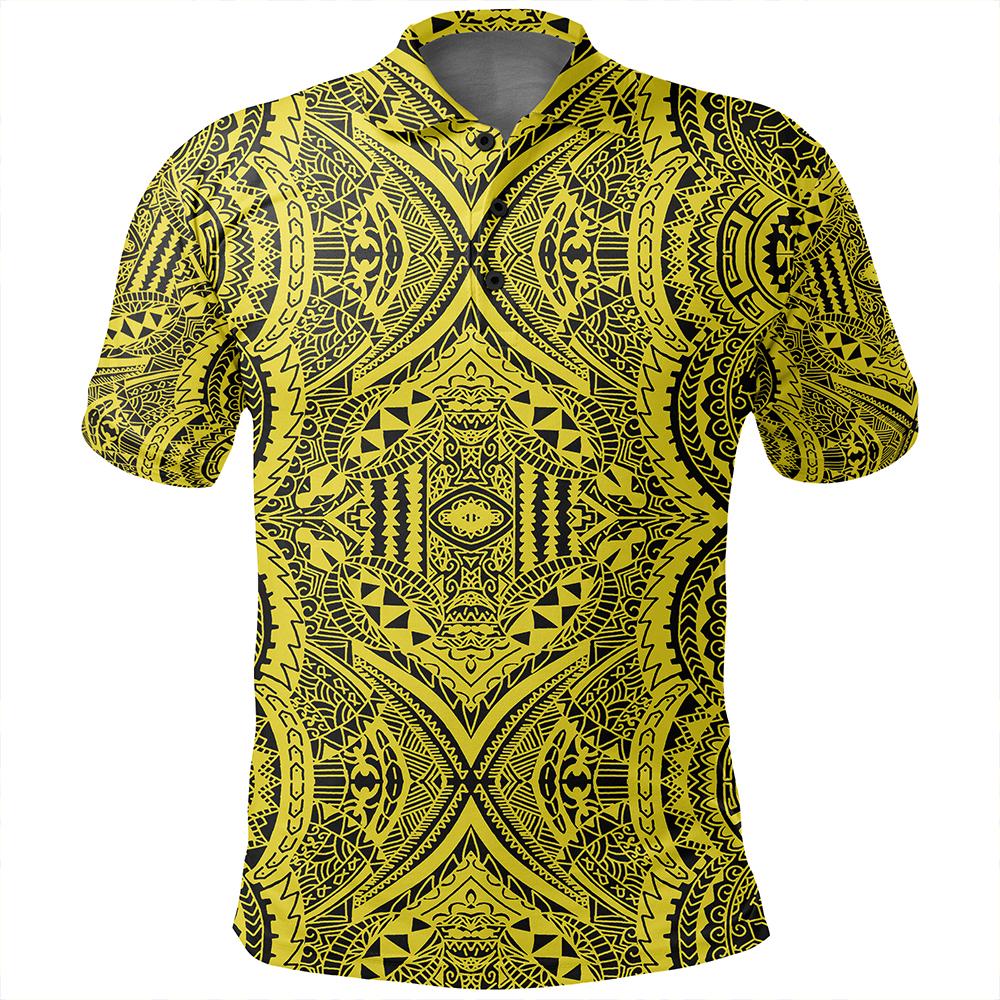 Unisex Polynesian Symmetry Yellow Polo Shirt - Polynesian Pride