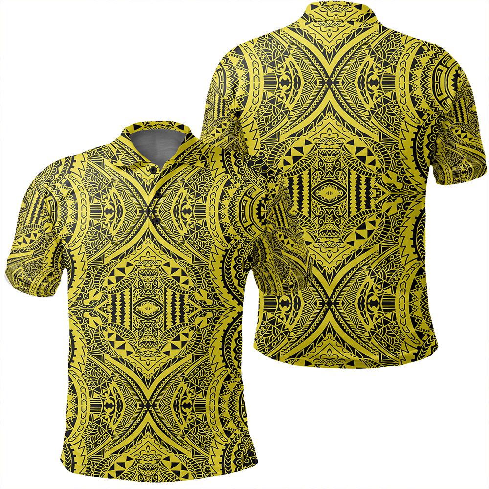 Unisex Polynesian Symmetry Yellow Polo Shirt Unisex Art - Polynesian Pride