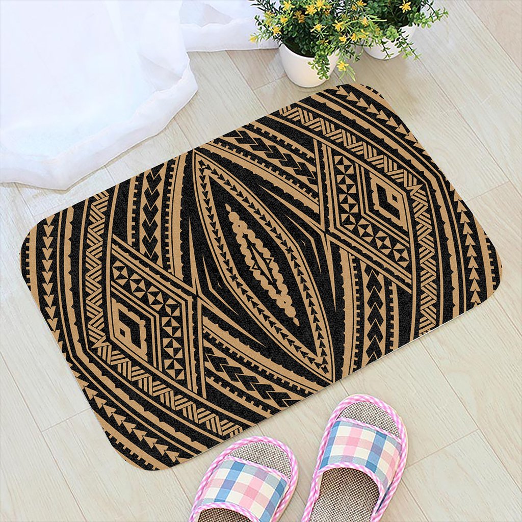 Polynesian Tatau Gold Hawaii Door Mat Door Mat Gold - Polynesian Pride