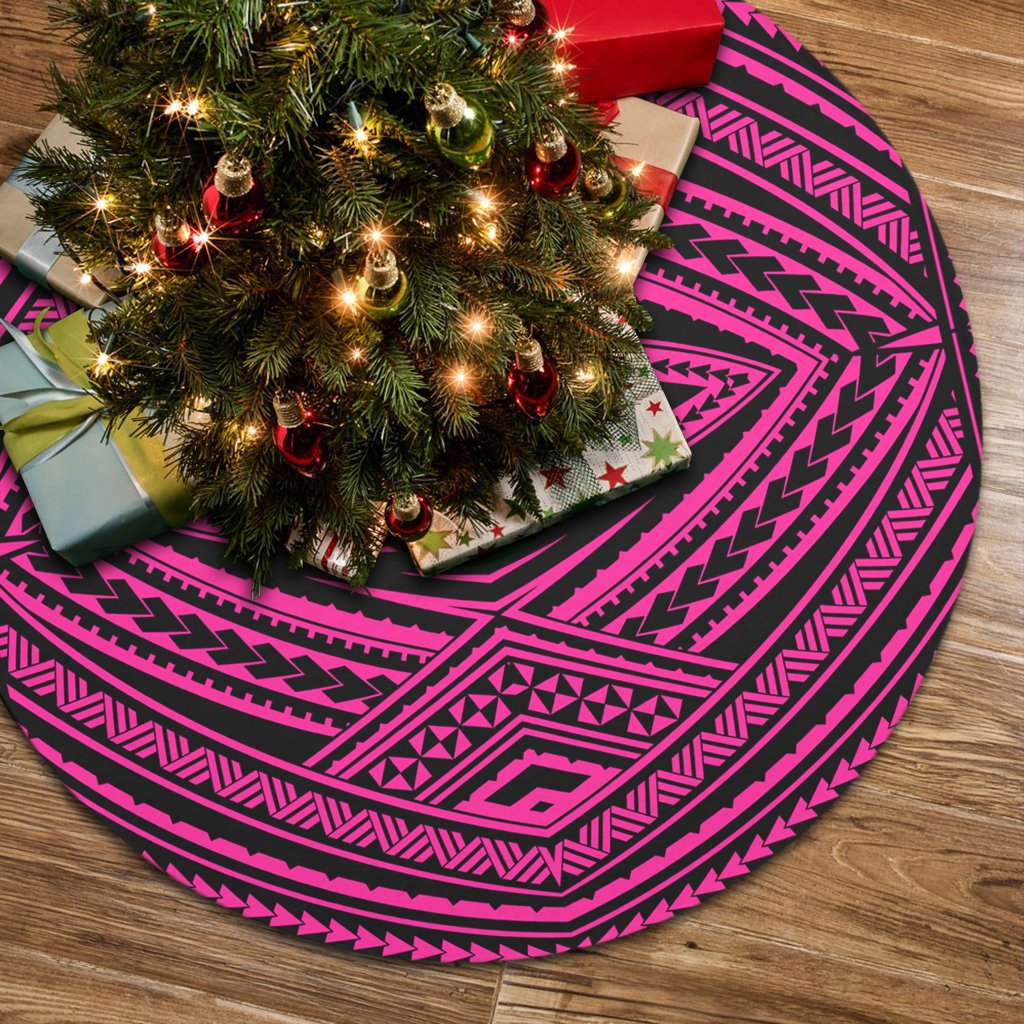 Polynesian Tatau Pink Tree Skirt 85x85 cm Pink Tree Skirt - Polynesian Pride