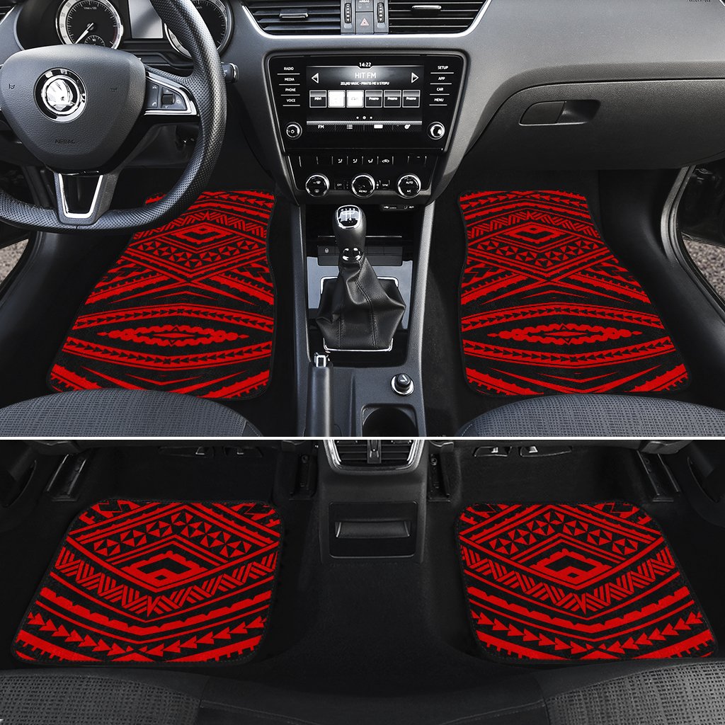 Polynesian Tatau Red Hawaii Car Floor Mats Red One Size - Polynesian Pride