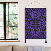 Polynesian Tatau Violet Hanging Poster - AH Hanging Poster 50 x 75 cm Cotton And Linen - Polynesian Pride