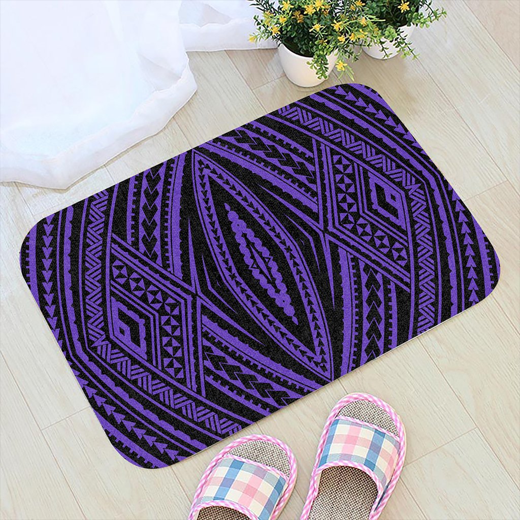 Polynesian Tatau Violet Hawaii Door Mat Door Mat Black - Polynesian Pride