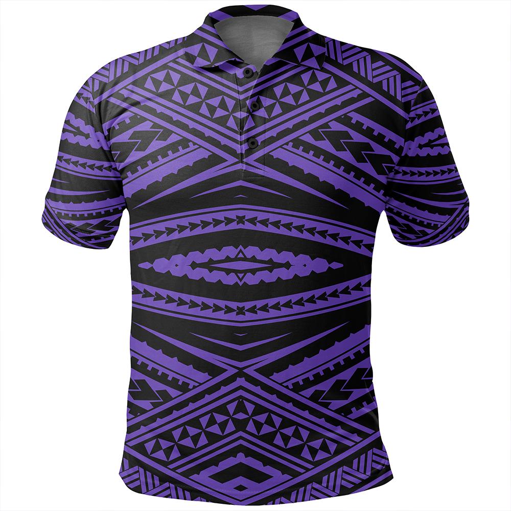 Unisex Polynesian Tatau Violet Polo Shirt - Polynesian Pride