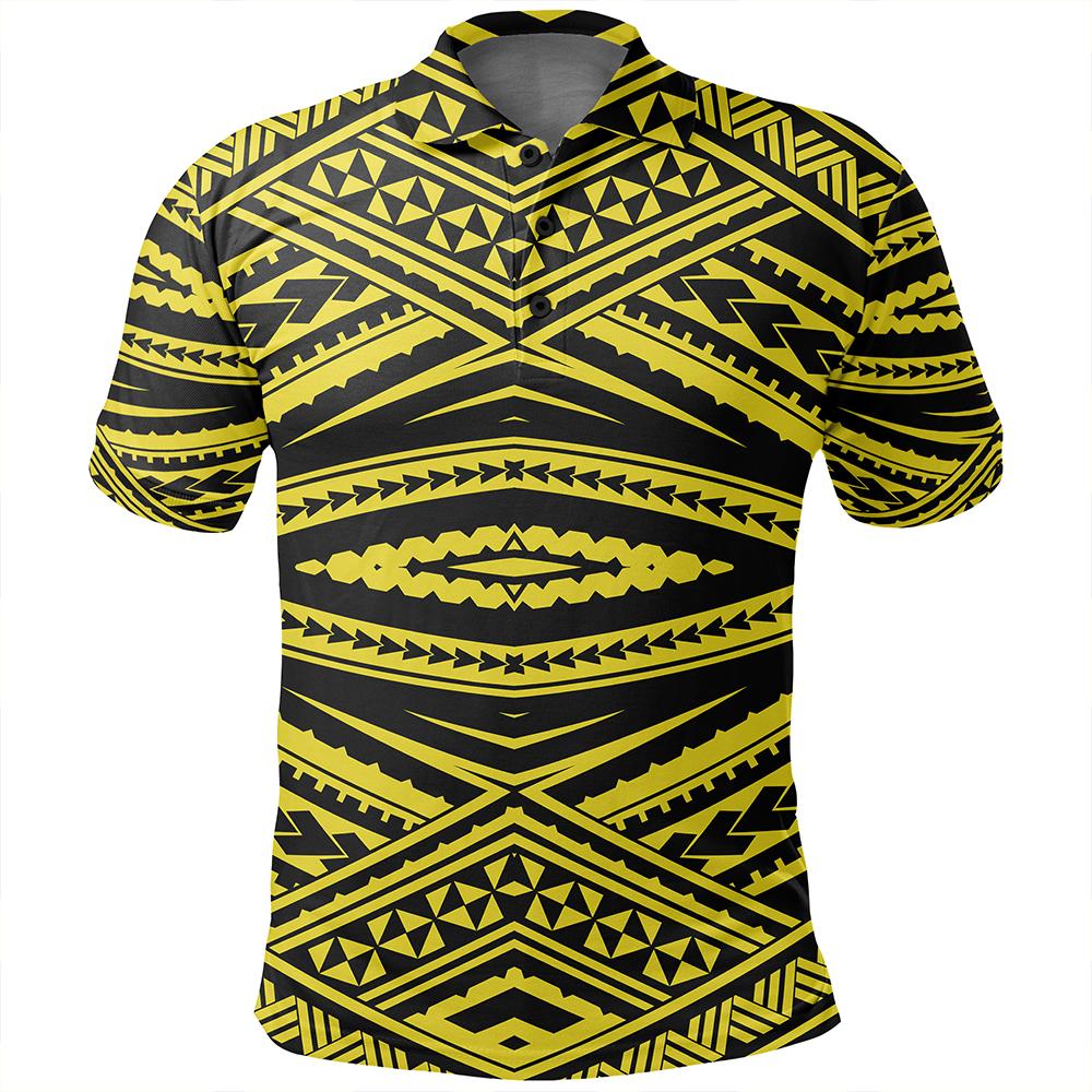 Unisex Polynesian Tatau Yellow Polo Shirt - Polynesian Pride