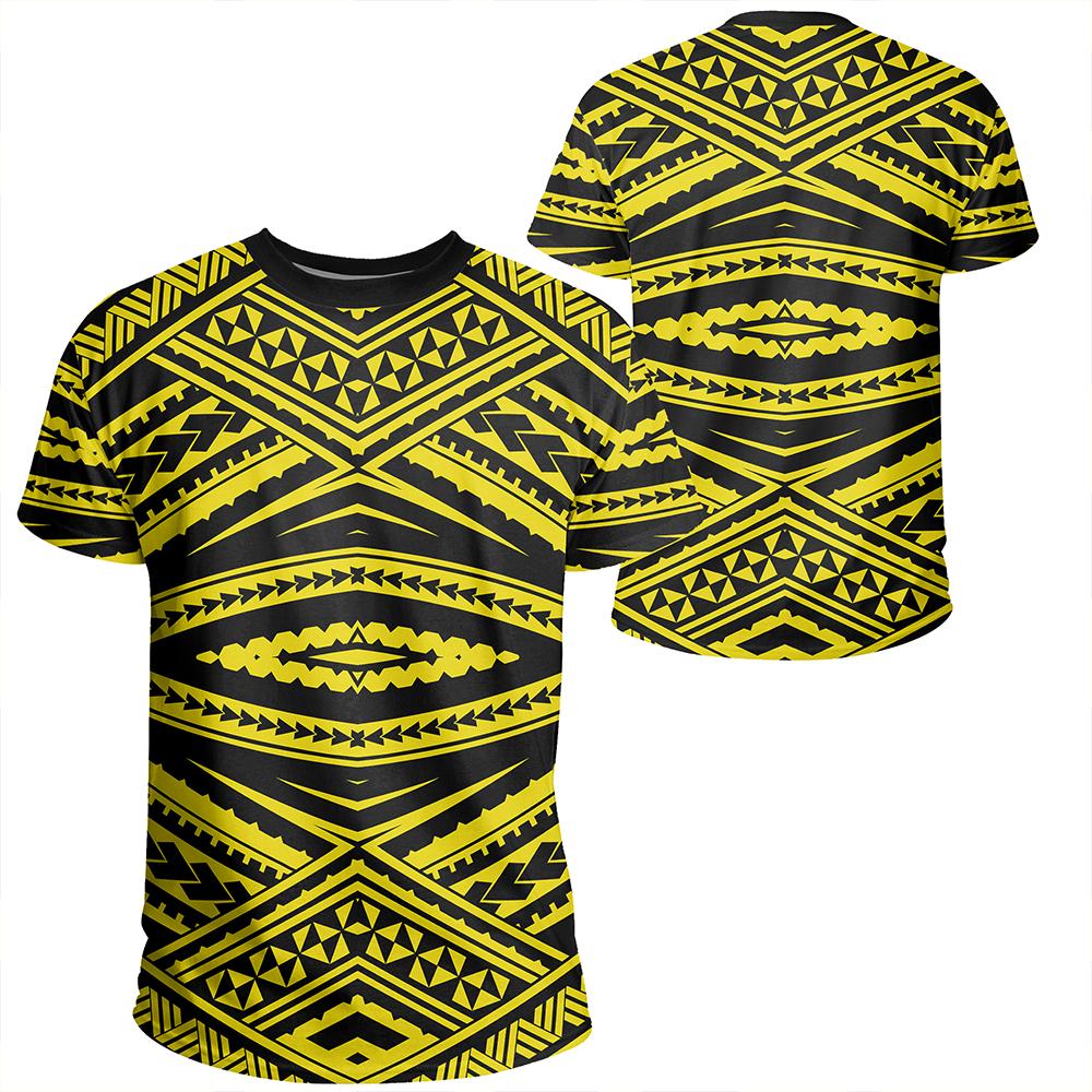 Polynesian Tatau Yellow T Shirt Unisex Polyester - Polynesian Pride