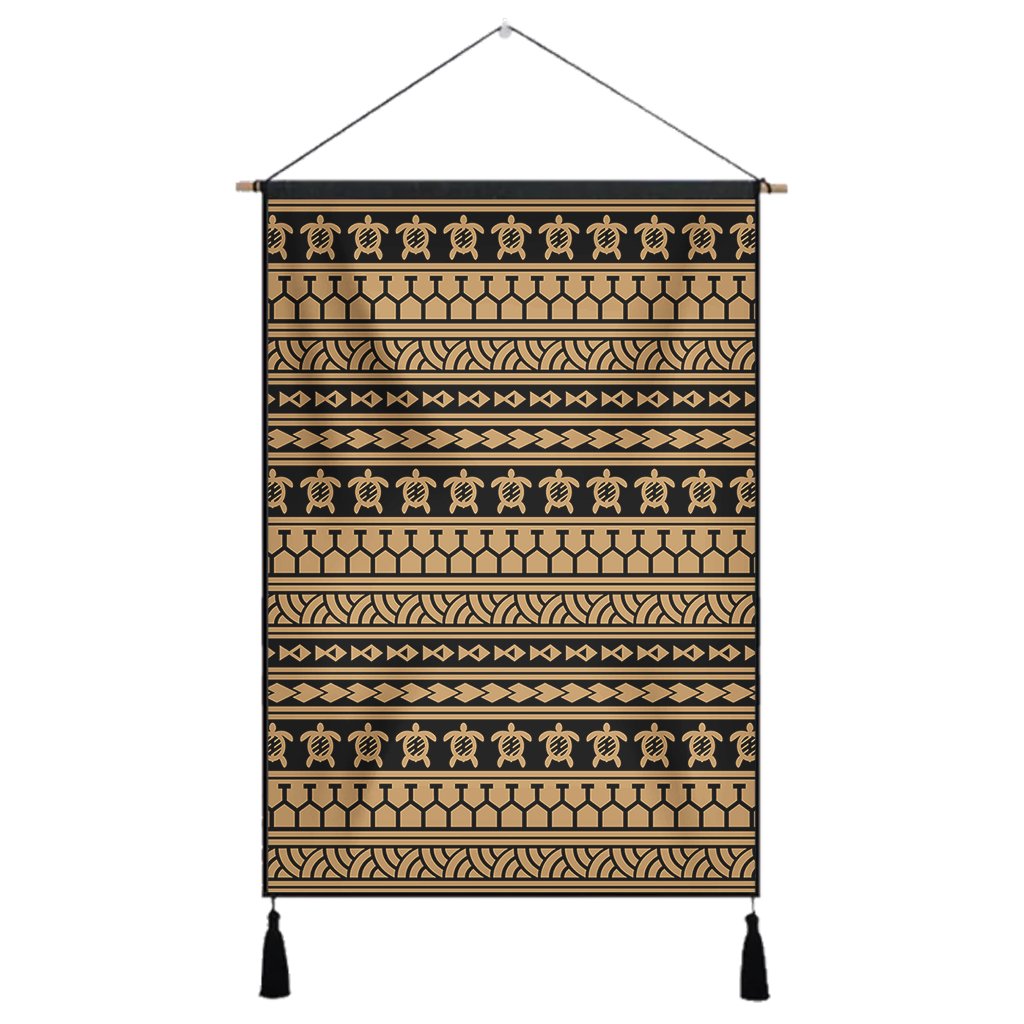 Polynesian Tattoo Tribal Gold Hanging Poster - AH Hanging Poster 43 x 65 cm Cotton And Linen - Polynesian Pride