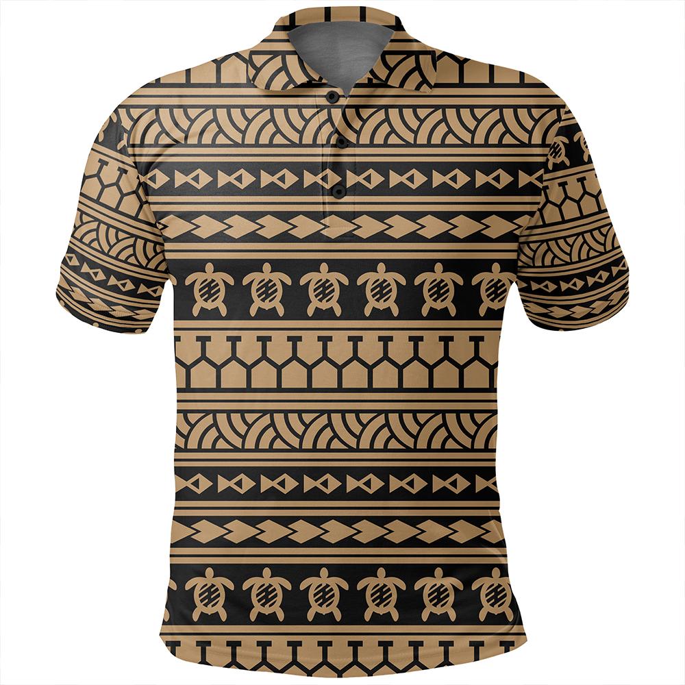 Unisex Polynesian Tattoo Tribal Gold Polo Shirt - Polynesian Pride
