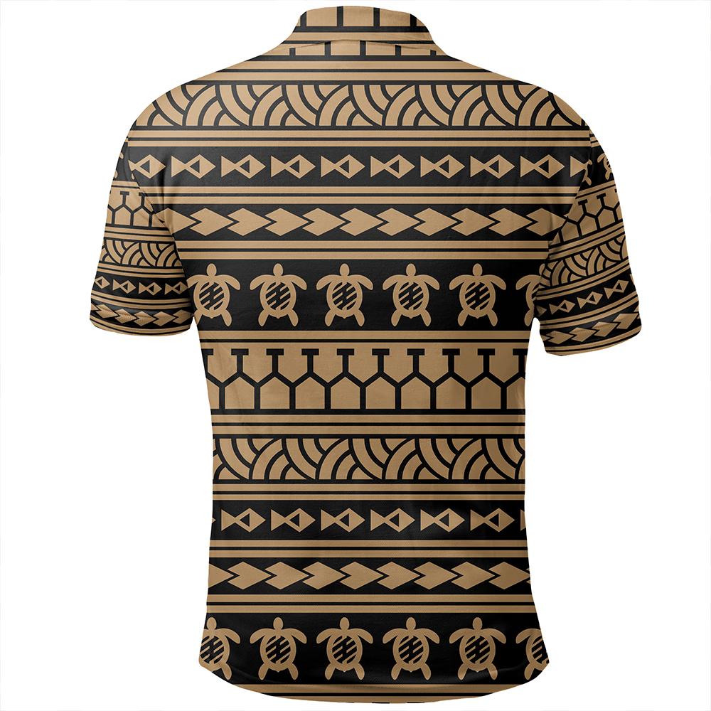 Unisex Polynesian Tattoo Tribal Gold Polo Shirt - Polynesian Pride