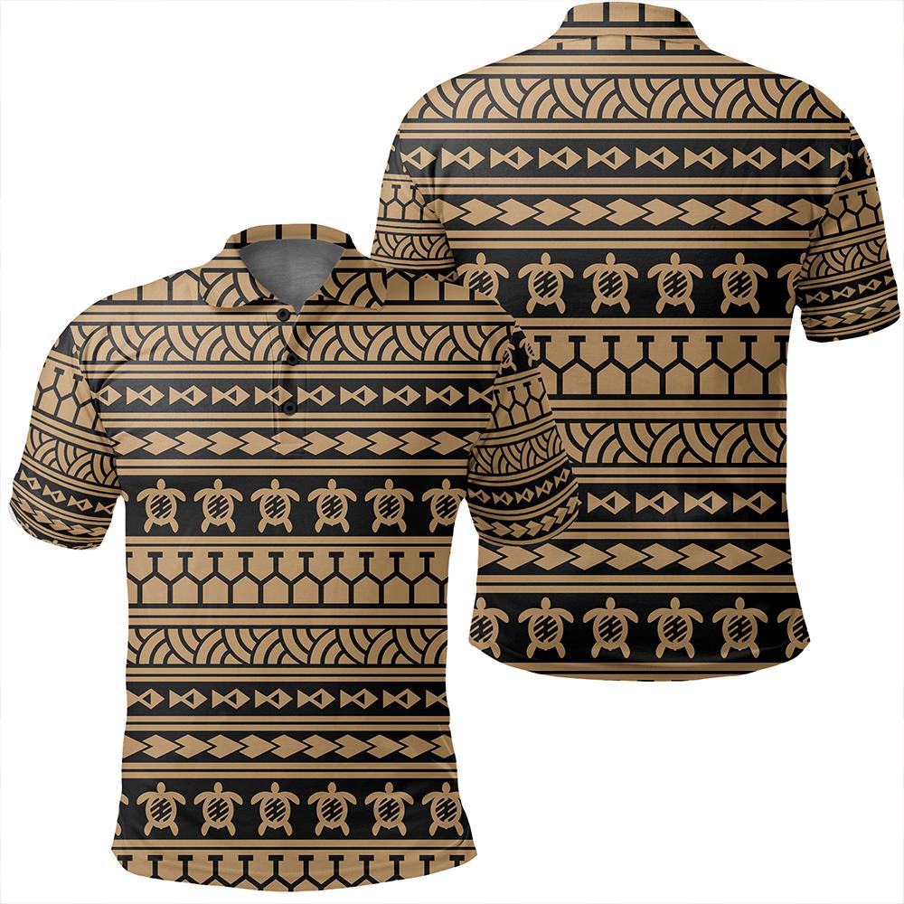 Unisex Polynesian Tattoo Tribal Gold Polo Shirt Unisex Art - Polynesian Pride