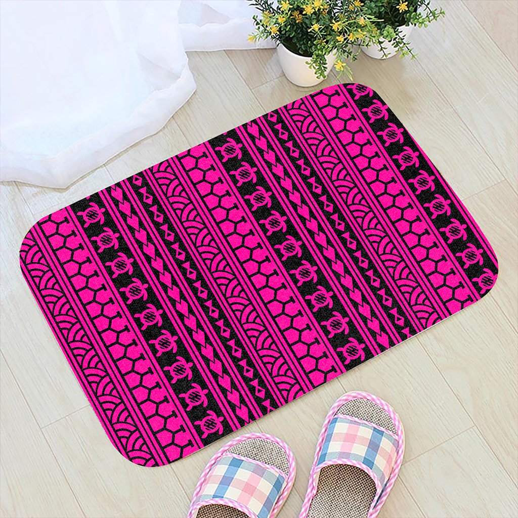 Polynesian Tattoo Tribal Pink Hawaii Door Mat Door Mat Pink - Polynesian Pride