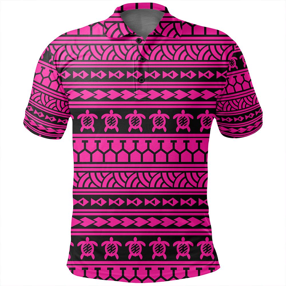 Unisex Polynesian Tattoo Tribal Pink Polo Shirt - Polynesian Pride