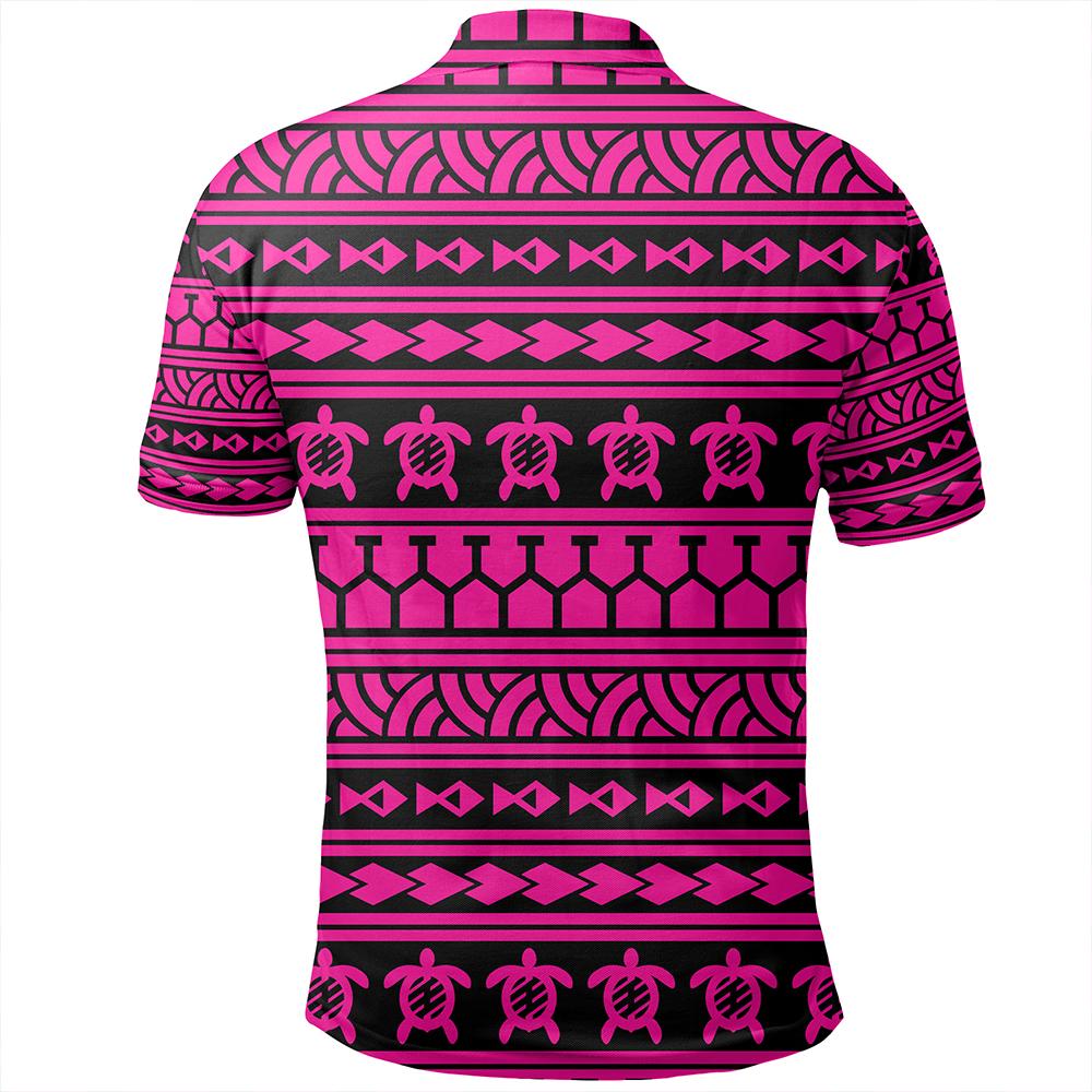 Unisex Polynesian Tattoo Tribal Pink Polo Shirt - Polynesian Pride