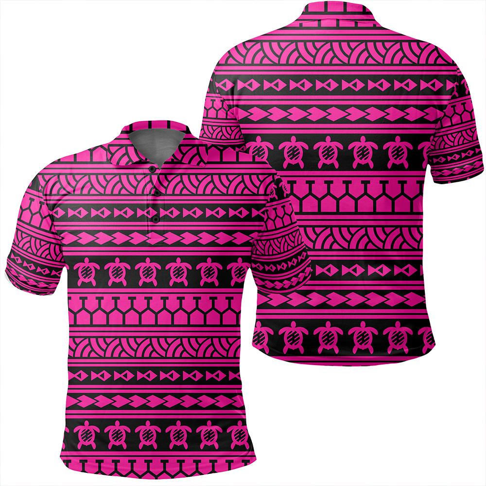 Unisex Polynesian Tattoo Tribal Pink Polo Shirt Unisex Art - Polynesian Pride