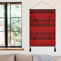 Polynesian Tattoo Tribal Red Hanging Poster - AH Hanging Poster 50 x 75 cm Cotton And Linen - Polynesian Pride