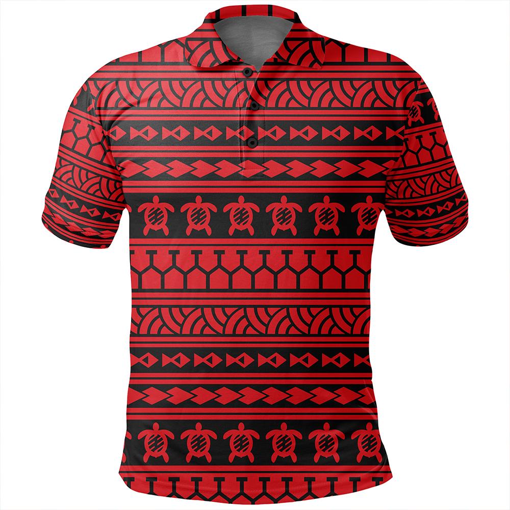 Unisex Polynesian Tattoo Tribal Red Polo Shirt - Polynesian Pride