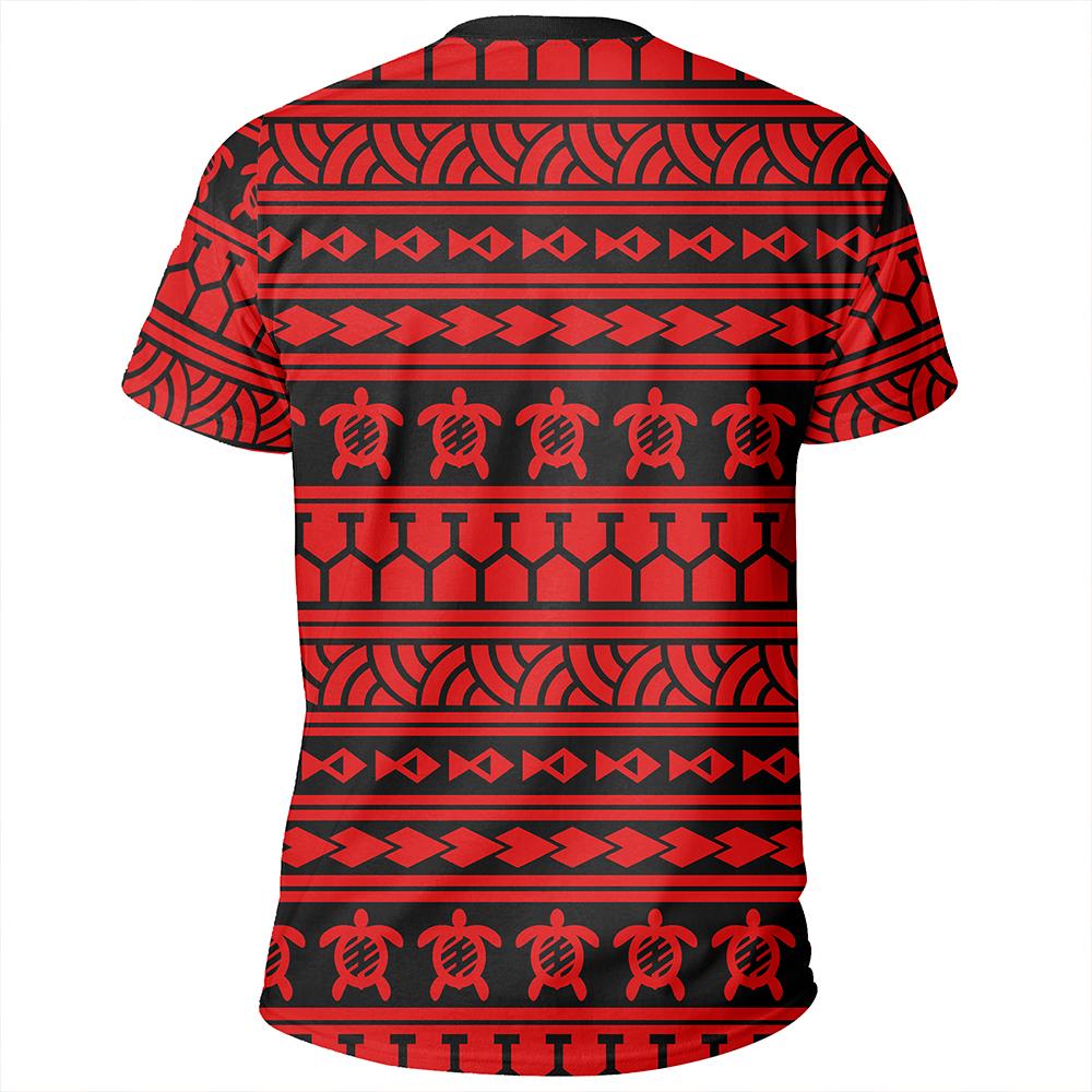 Polynesian Tattoo Tribal Red T Shirt - Polynesian Pride