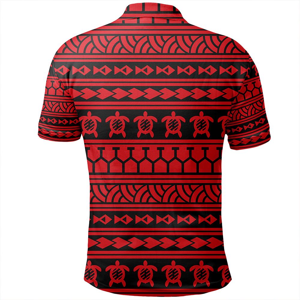 Unisex Polynesian Tattoo Tribal Red Polo Shirt - Polynesian Pride