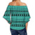 Polynesian Tattoo Tribal Turquoise Hawaii Women's Off Shoulder Wrap Waist Top - Polynesian Pride