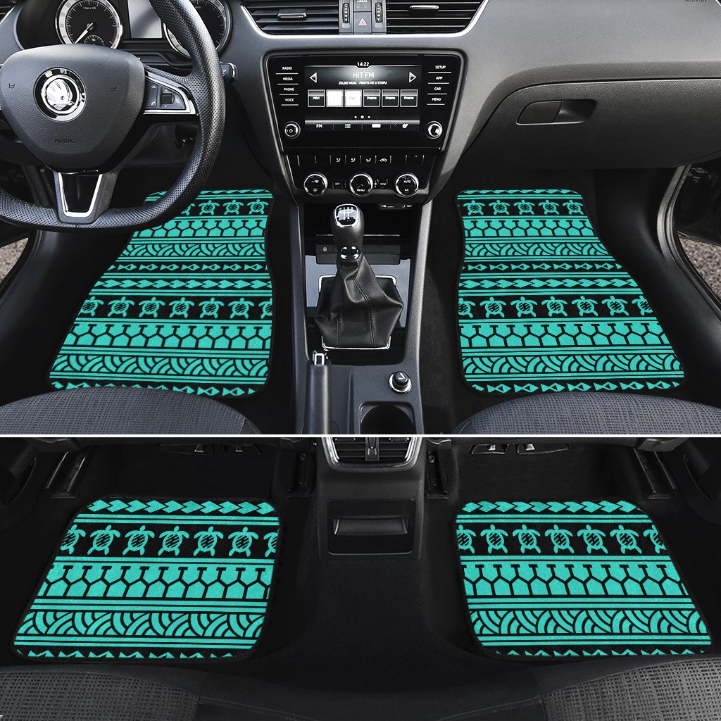 Polynesian Tattoo Tribal Turquoise Hawaii Car Floor Mats Turquoise One Size - Polynesian Pride