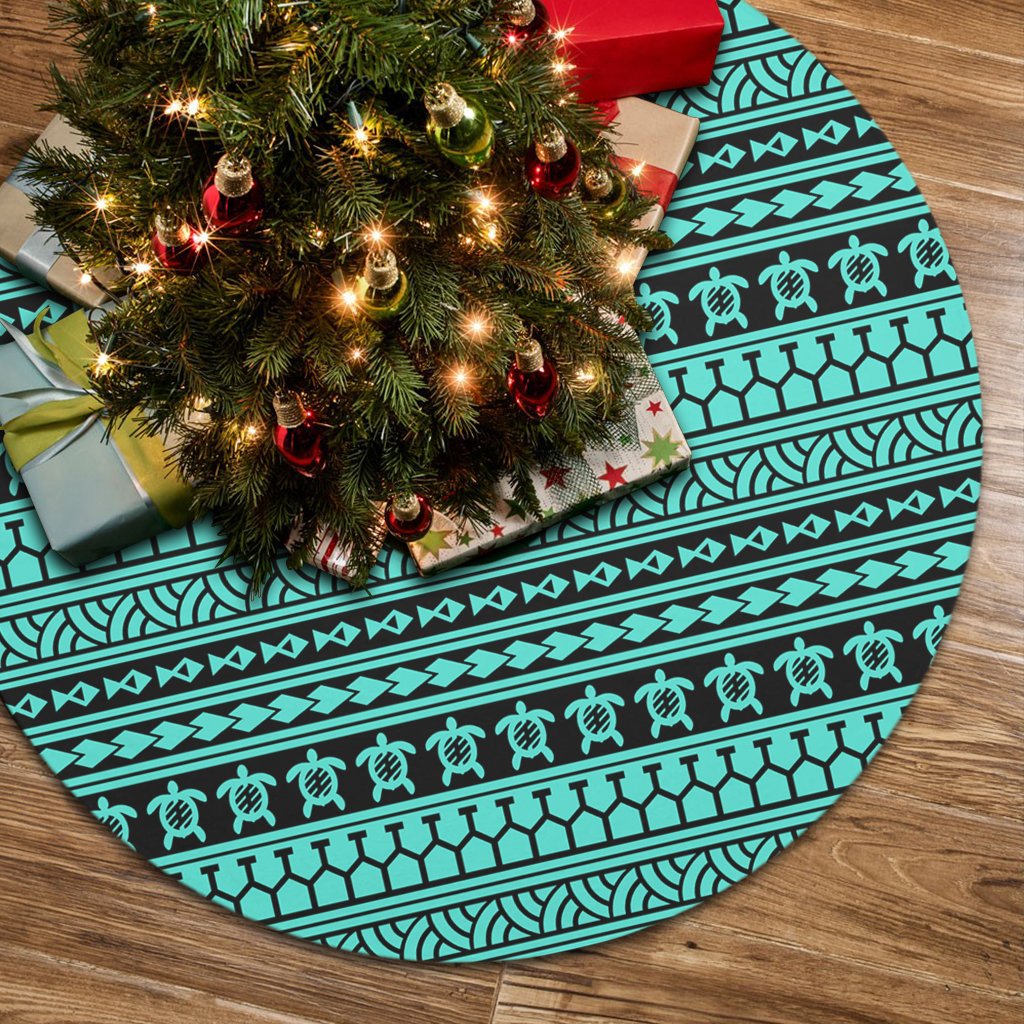 Polynesian Tattoo Tribal Turquoise Tree Skirt 85x85 cm Turquoise Tree Skirt - Polynesian Pride