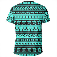 Polynesian Tattoo Tribal Turquoise T Shirt - Polynesian Pride