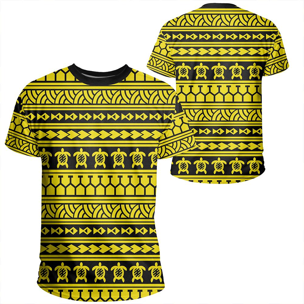 Polynesian Tattoo Tribal Yellow T Shirt Unisex Polyester - Polynesian Pride