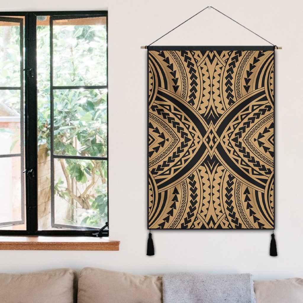 Polynesian Tradition Gold Hanging Poster - AH Hanging Poster 50 x 75 cm Cotton And Linen - Polynesian Pride