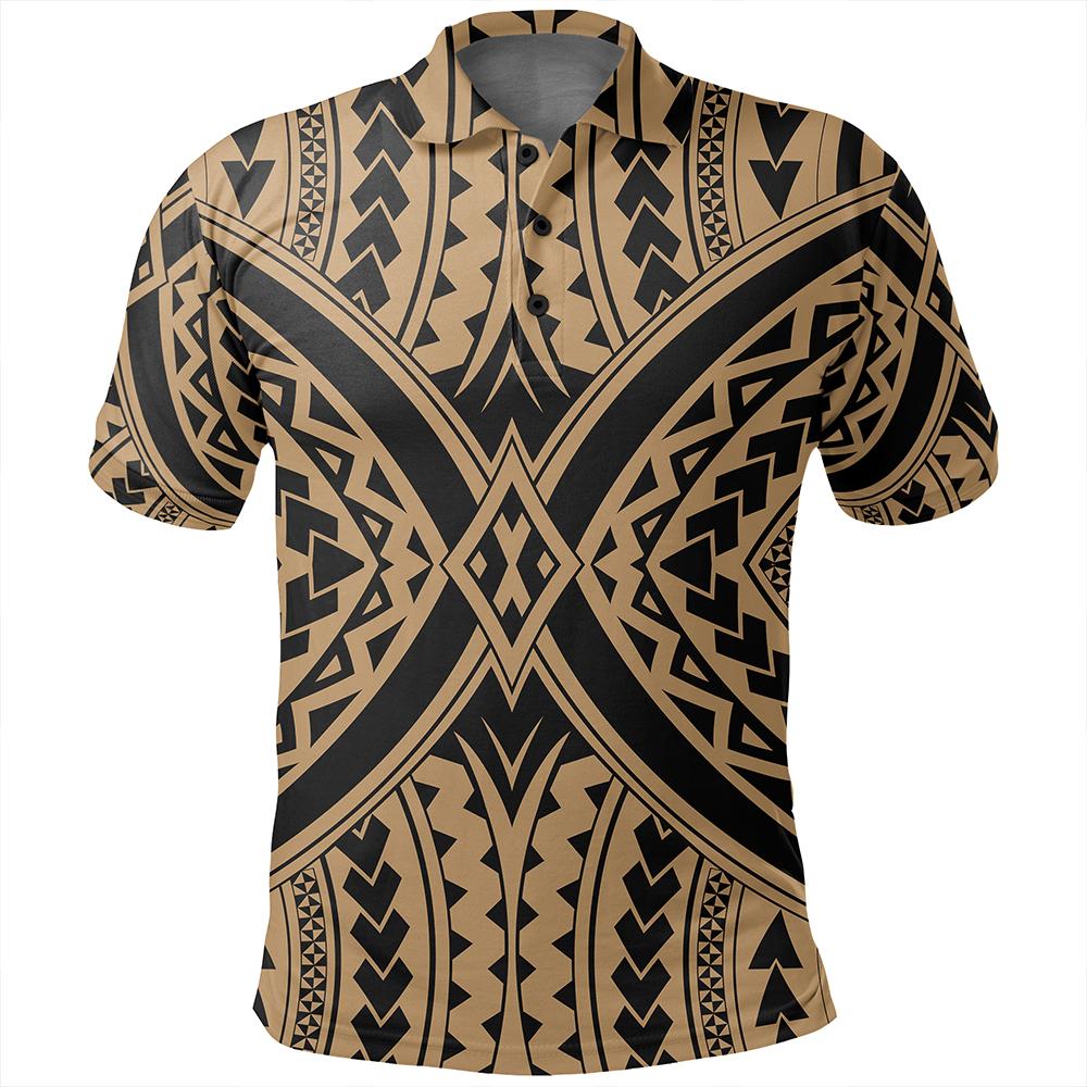 Unisex Polynesian Tradition Gold Polo Shirt - Polynesian Pride