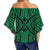 Polynesian Tradition Green Hawaii Women's Off Shoulder Wrap Waist Top - Polynesian Pride