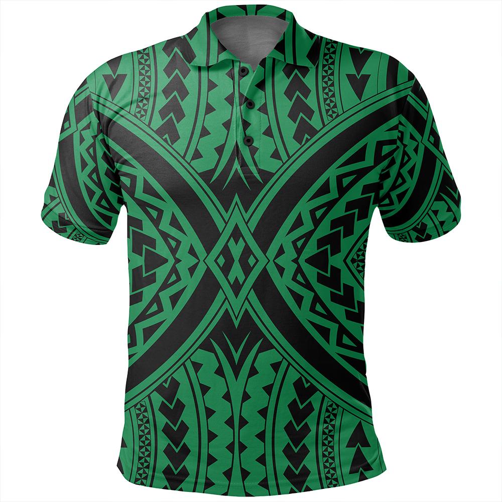 Unisex Polynesian Tradition Green Polo Shirt - Polynesian Pride