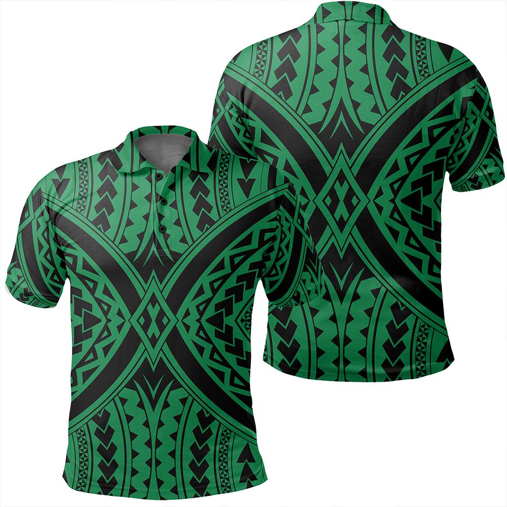 Unisex Polynesian Tradition Green Polo Shirt Unisex Art - Polynesian Pride