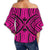 Polynesian Tradition Pink Hawaii Women's Off Shoulder Wrap Waist Top - Polynesian Pride