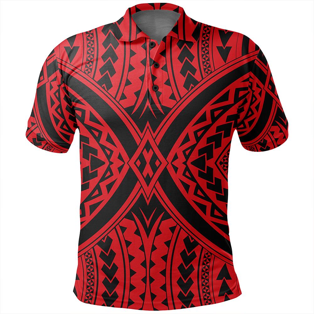 Unisex Polynesian Tradition Red Polo Shirt - Polynesian Pride