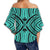 Polynesian Tradition Turquoise Hawaii Women's Off Shoulder Wrap Waist Top - Polynesian Pride