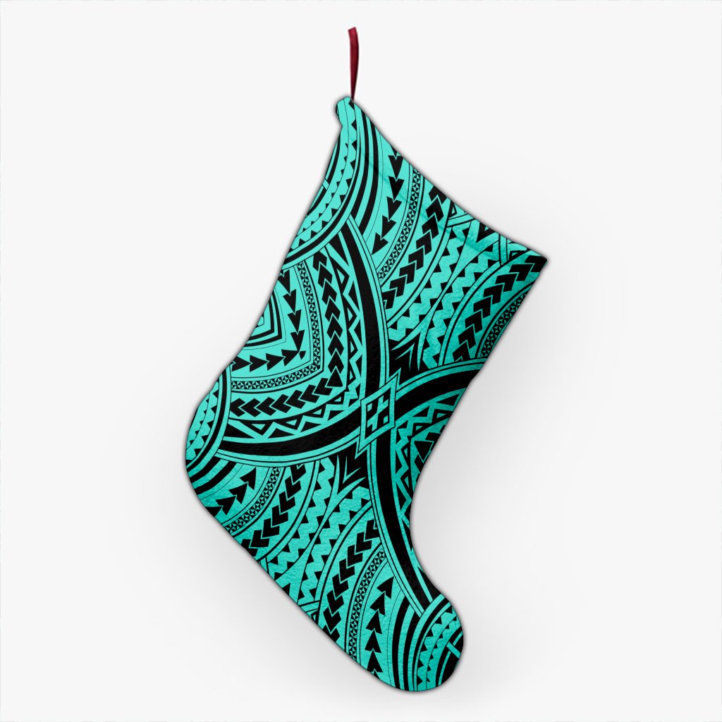 Polynesian Tradition Turquoise Christmas Stocking 26 X 42 cm Turquoise Christmas Stocking - Polynesian Pride