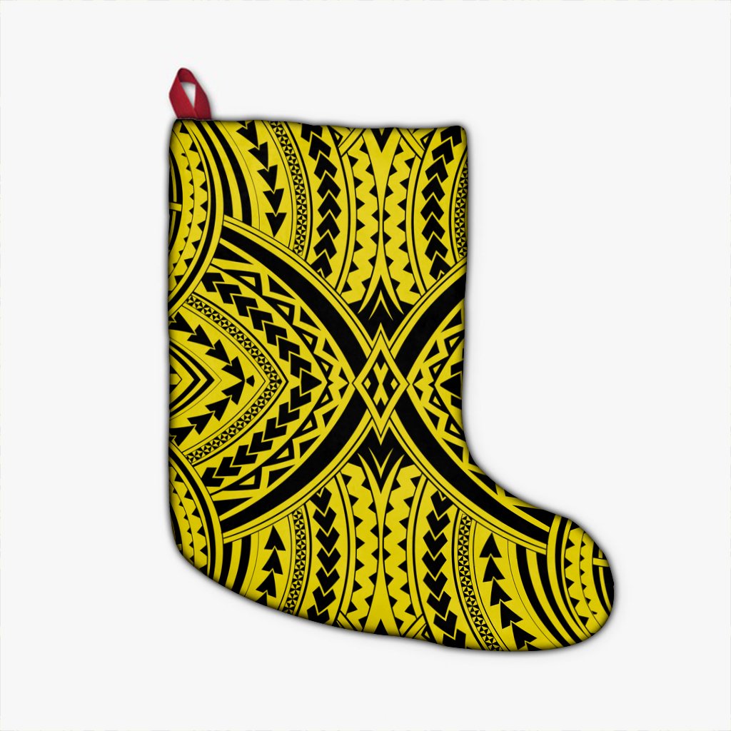 Polynesian Tradition Yellow Christmas Stocking - Polynesian Pride