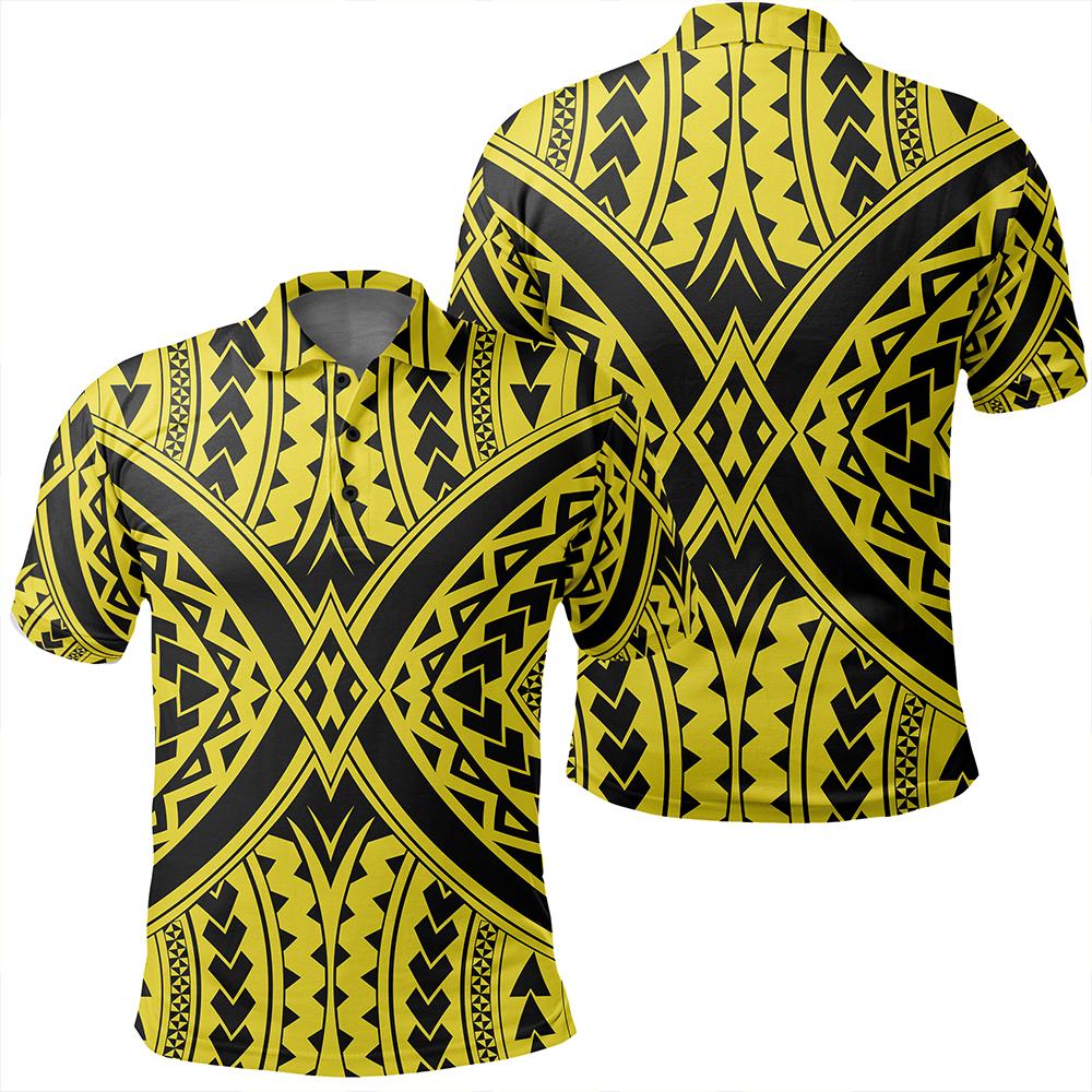 Unisex Polynesian Tradition Yellow Polo Shirt Unisex Art - Polynesian Pride