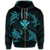 Polynesian Turtle Hammerhead Shark Ray Kanaka Hawaii Zip Hoodie Circle Blue - Polynesian Pride