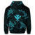 Polynesian Turtle Hammerhead Shark Ray Kanaka Hawaii Zip Hoodie Circle Blue - Polynesian Pride