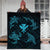 Polynesian Turtle Hammerhead Shark Ray Kanaka Hawaii Premium Quilts Circle Blue - AH - Polynesian Pride