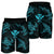 Polynesian Turtle Hammerhead Shark Ray Kanaka Hawaii Men's Shorts Circle Blue - AH - Polynesian Pride