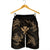 Polynesian Turtle Hammerhead Shark Ray Kanaka Hawaii Men's Shorts Circle Gold - AH - Polynesian Pride